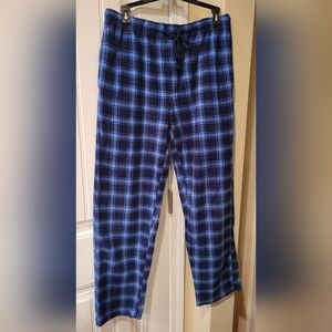 Men's Saddlebred Blue Plaid Fleece Lounge/Pajama Pants